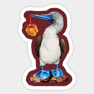 Booby with a gift Sticker